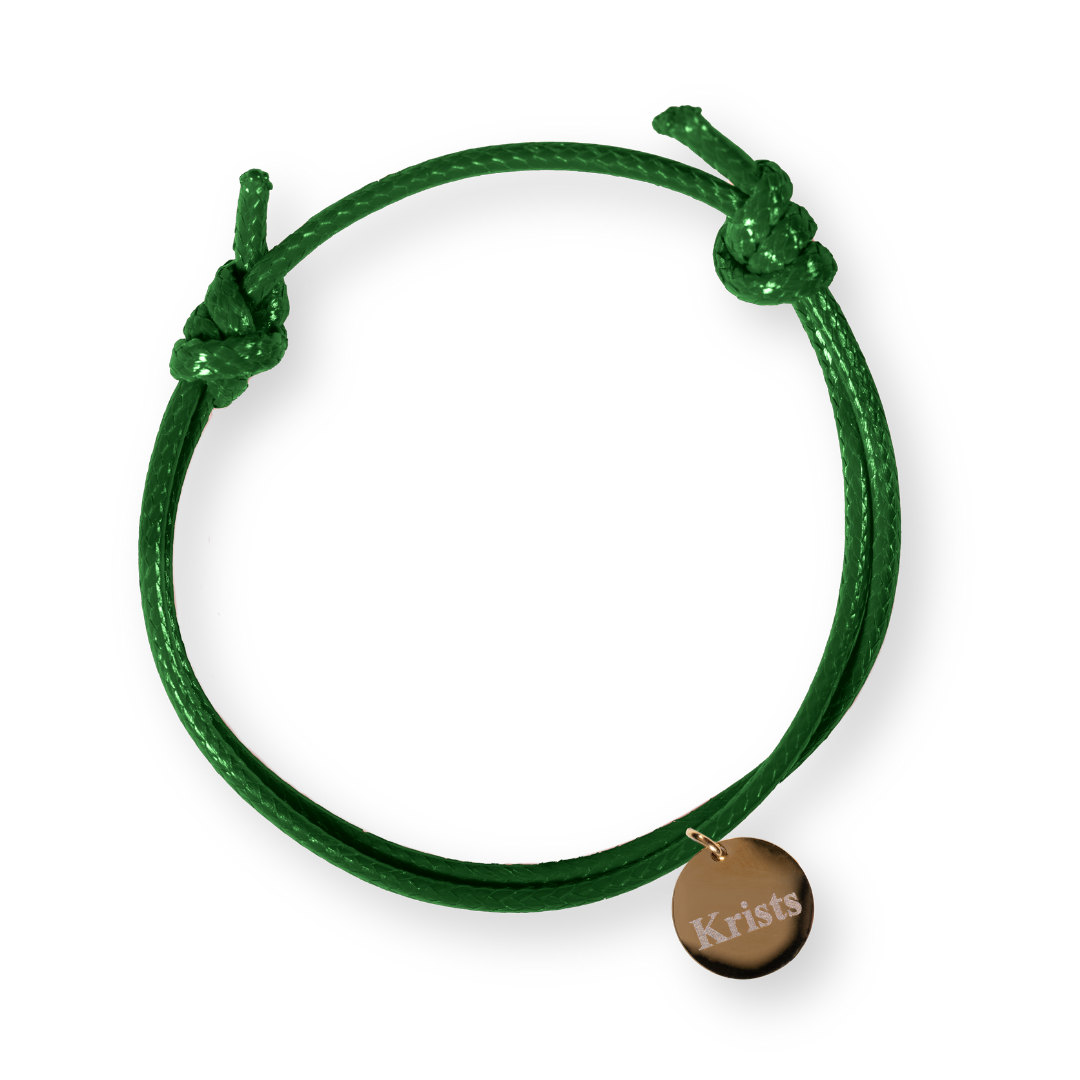 Men's bracelet with personalized engraved medallion