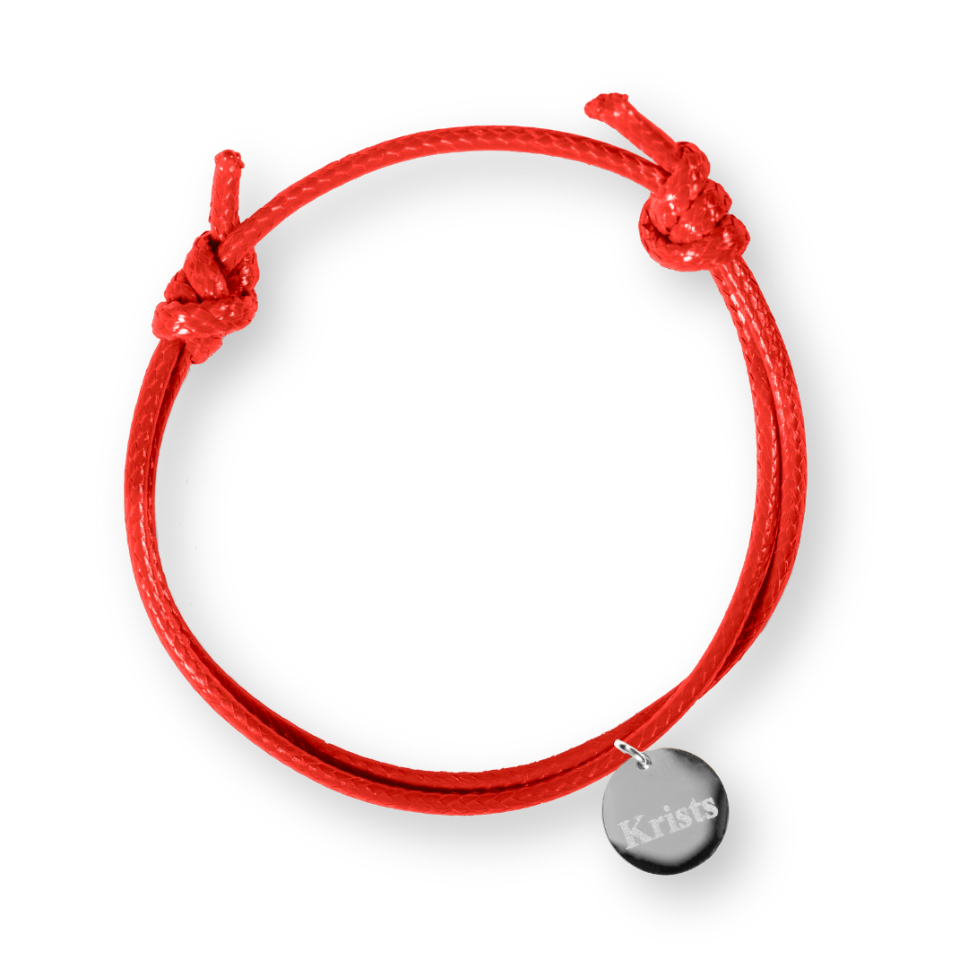 Men's bracelet with personalized engraved medallion