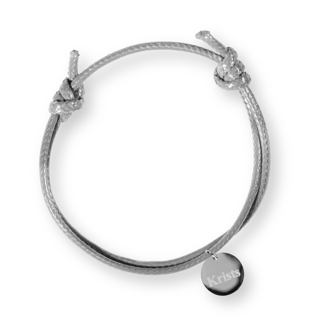 Men's bracelet with personalized engraved medallion