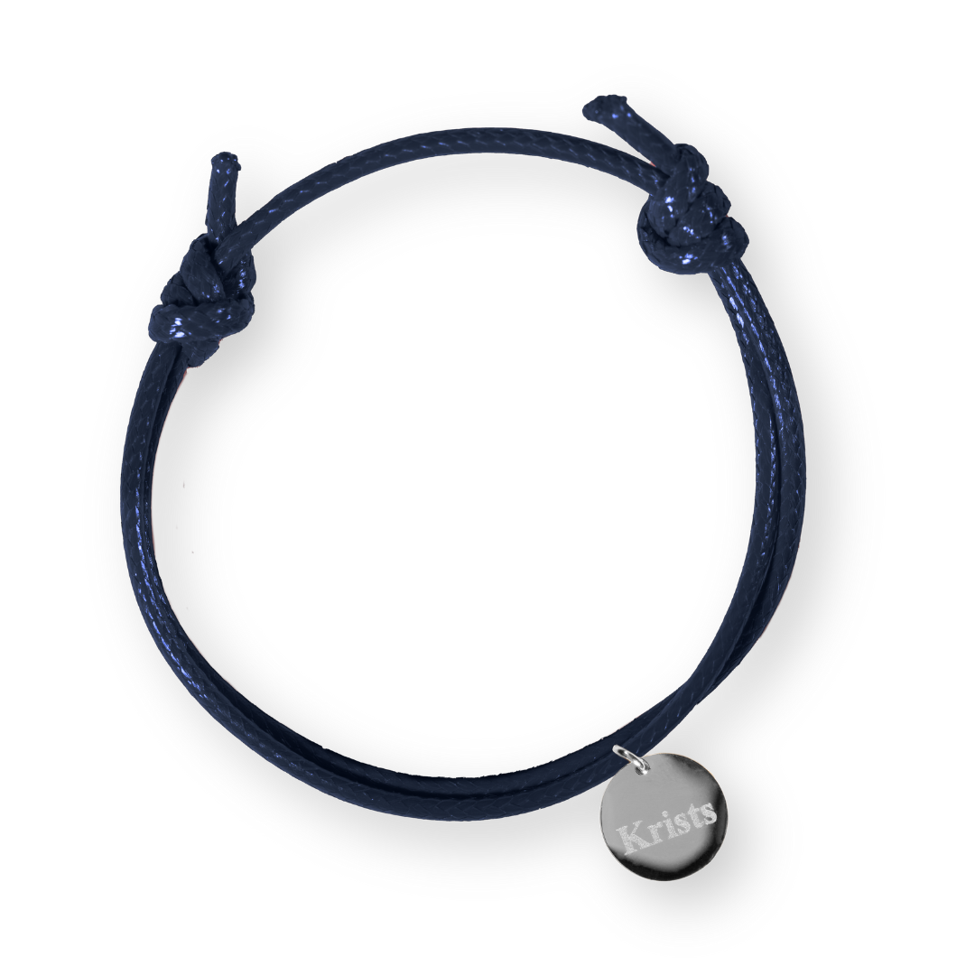 Men's bracelet with personalized engraved medallion