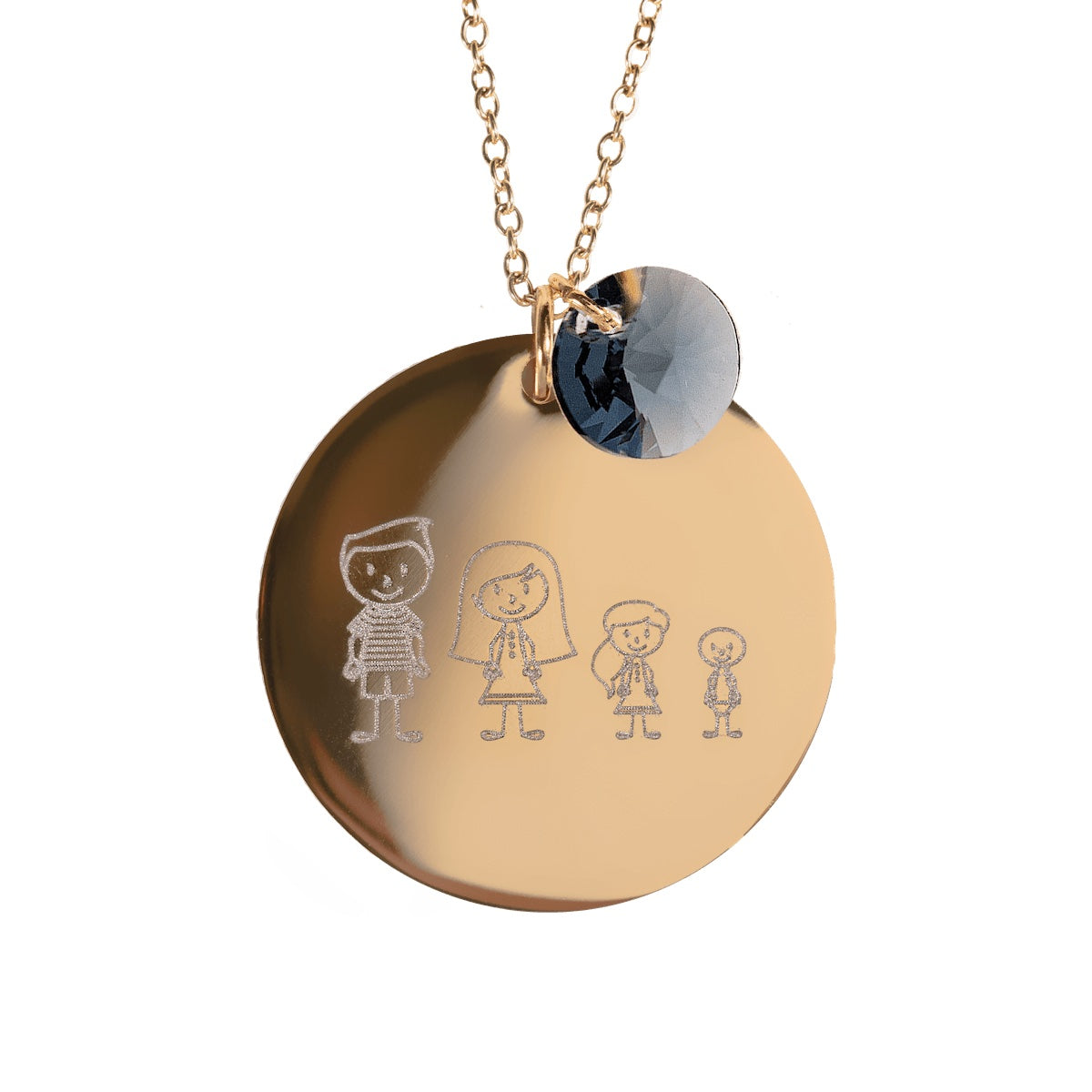 Kaklarota ar personalizētu gravētu ģimenes medaljonu