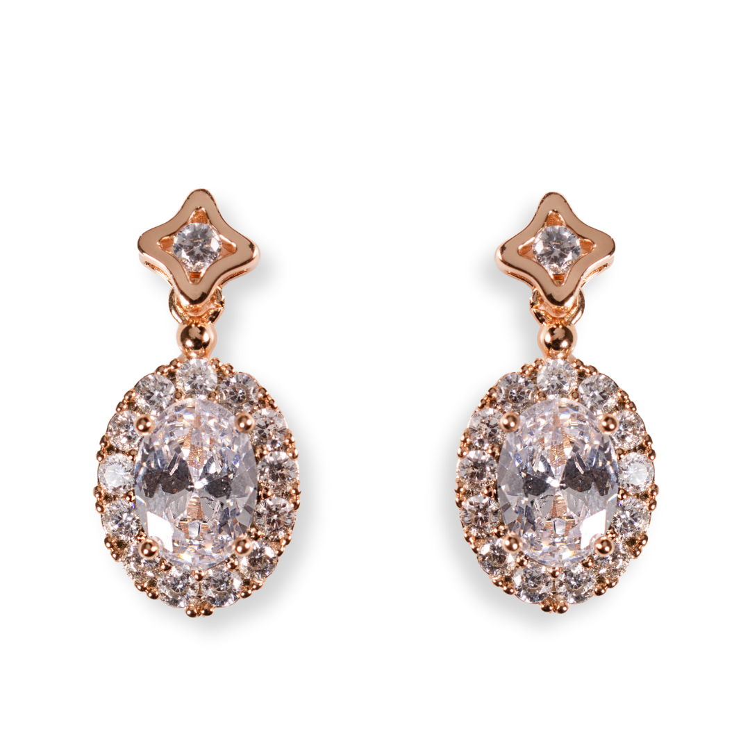Earrings with crystal leaves