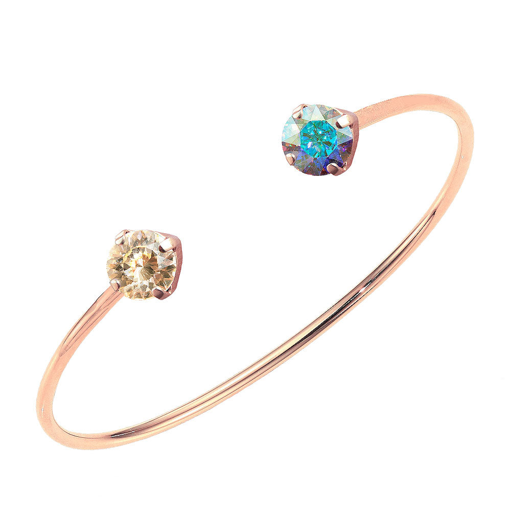 Goldenrose rokassprādze Swarovski ar zaļgani dzeltenu un siam  kristālu