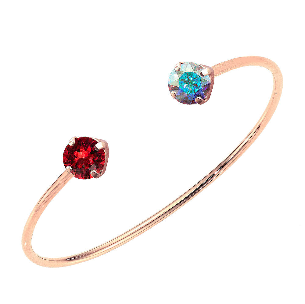 Goldenrose rokassprādze Swarovski ar zaļgani dzeltenu un siam  kristālu
