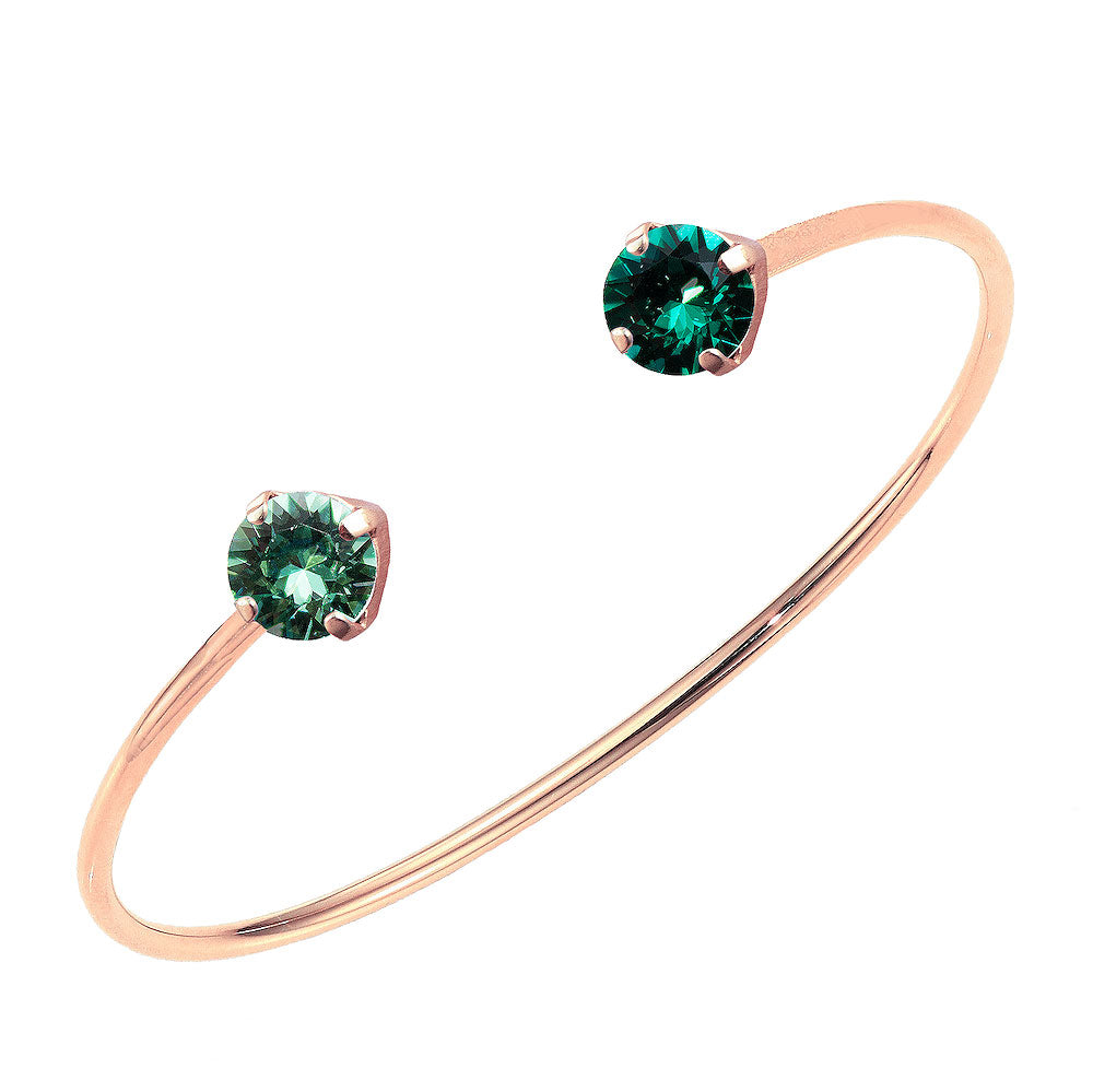 Goldenrose rokassprādze Swarovski ar emeraldu un  erinite kristālu