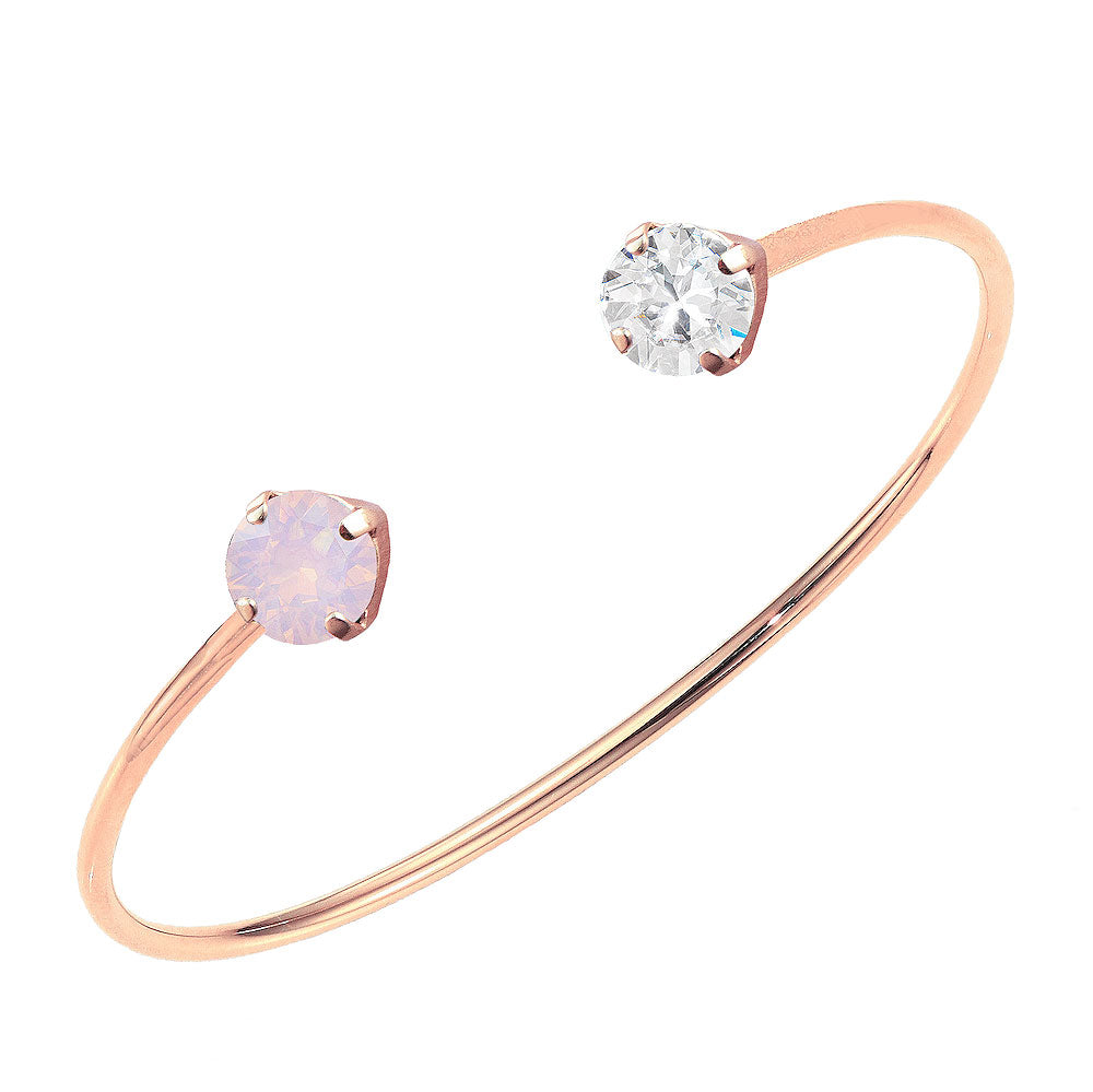 Goldenrose rokassprādze Swarovski ar rozā opāla un  caurspīdīgu kristālu