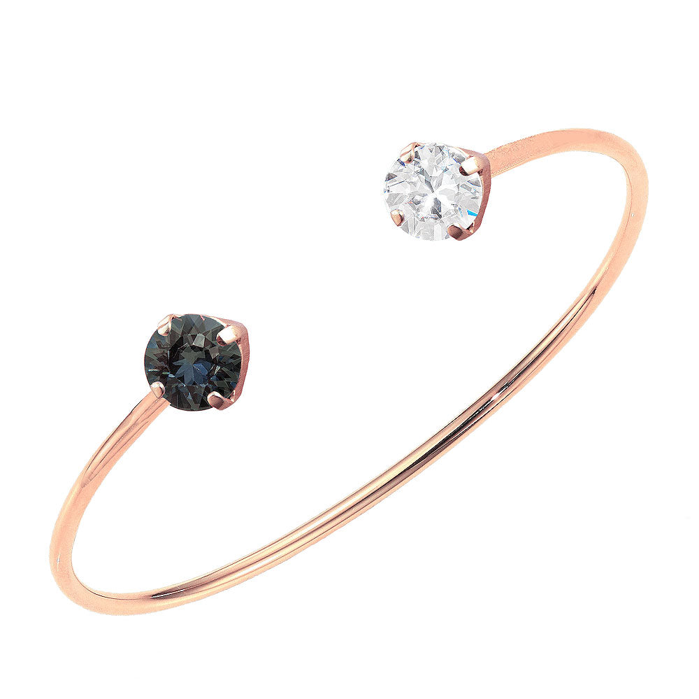 Goldenrose rokassprādze Swarovski ar sudraba nakts un  caurspīdīgu kristālu