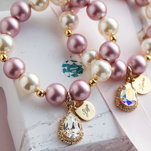 BRACELETS - silky pearls and sparkling crystals