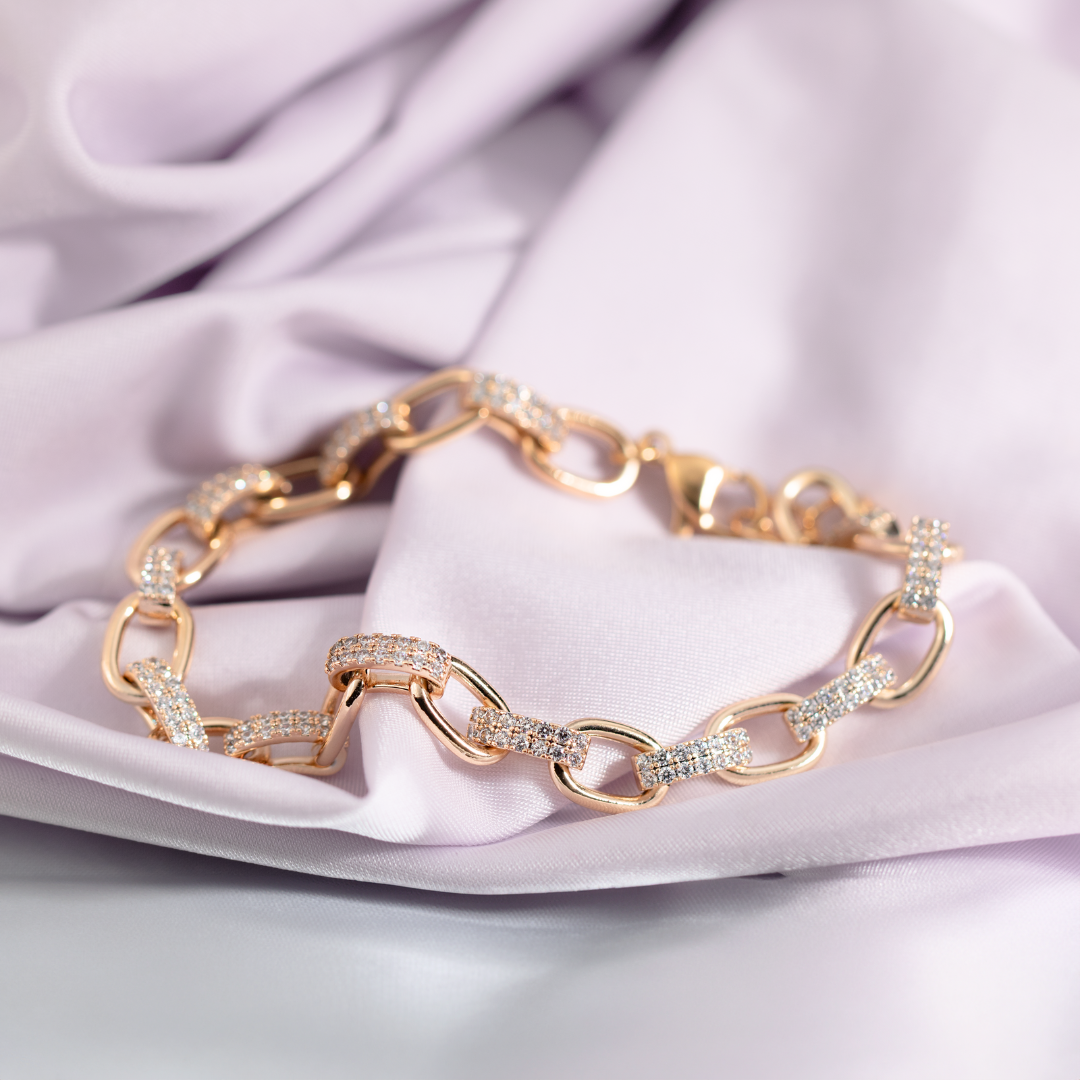 Crystal bracelet with bezels