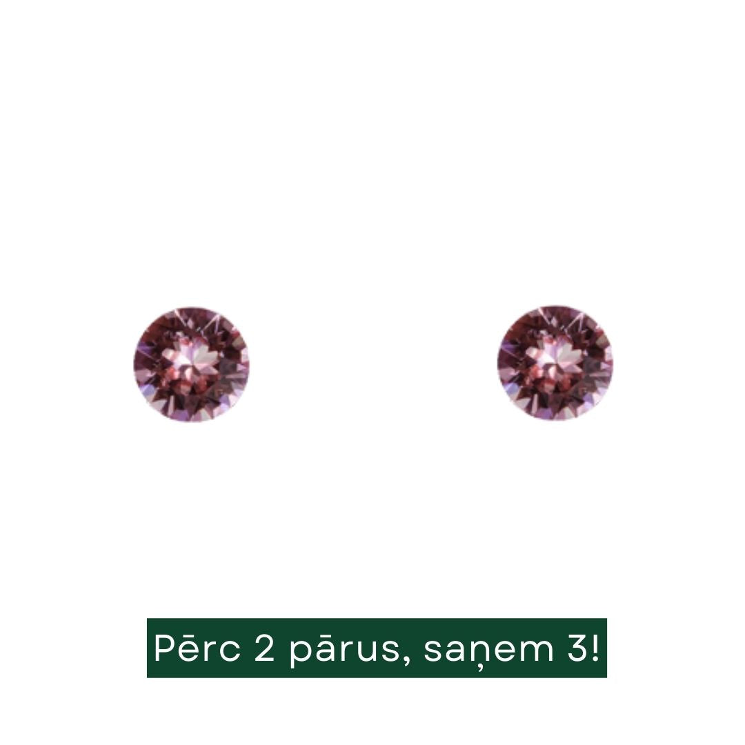 Mini stud earrings, 5mm crystal
