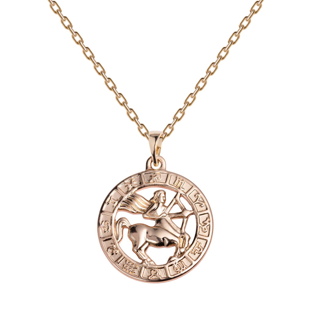 Eleganta kaklarota ar zodiaka jeb horoskopa zīmi ķēdītē strēlnieks