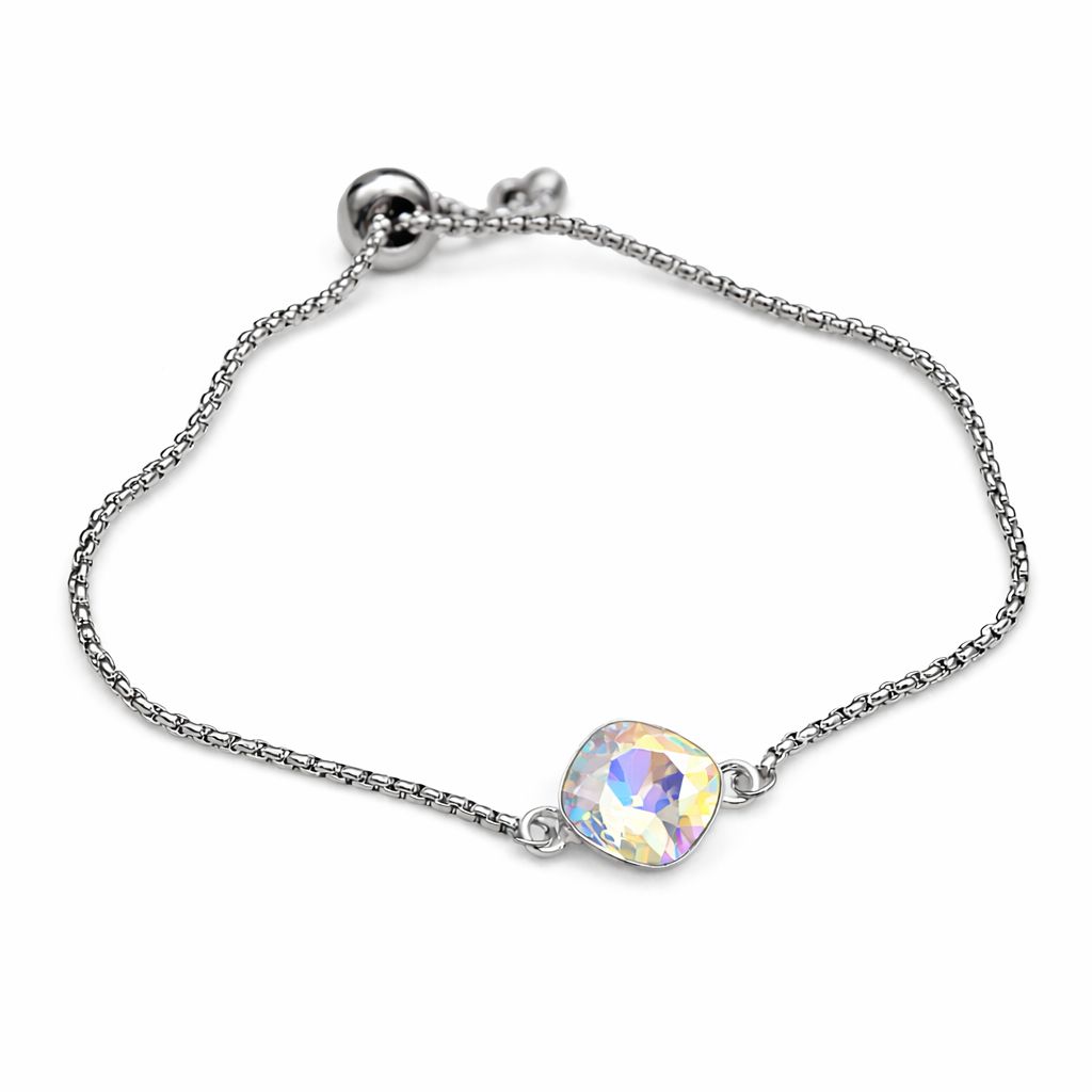 Savelkama rokassprādze ar rombveida hameleona kristālu un regulējamu aizdari elegantā minimālisma stilā