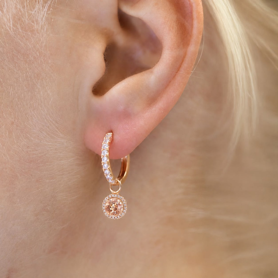 Two-in-one round earrings
