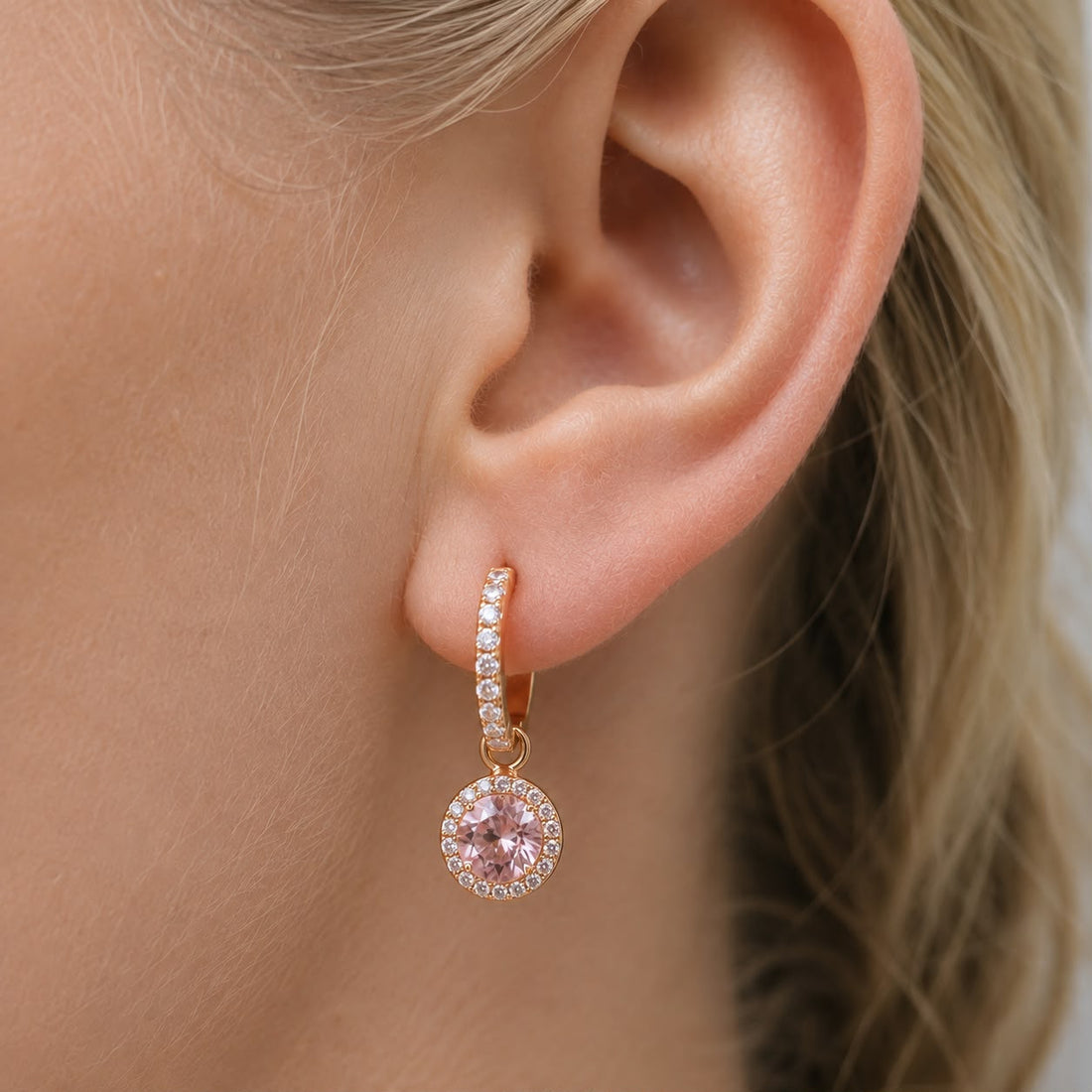Two-in-one round earrings