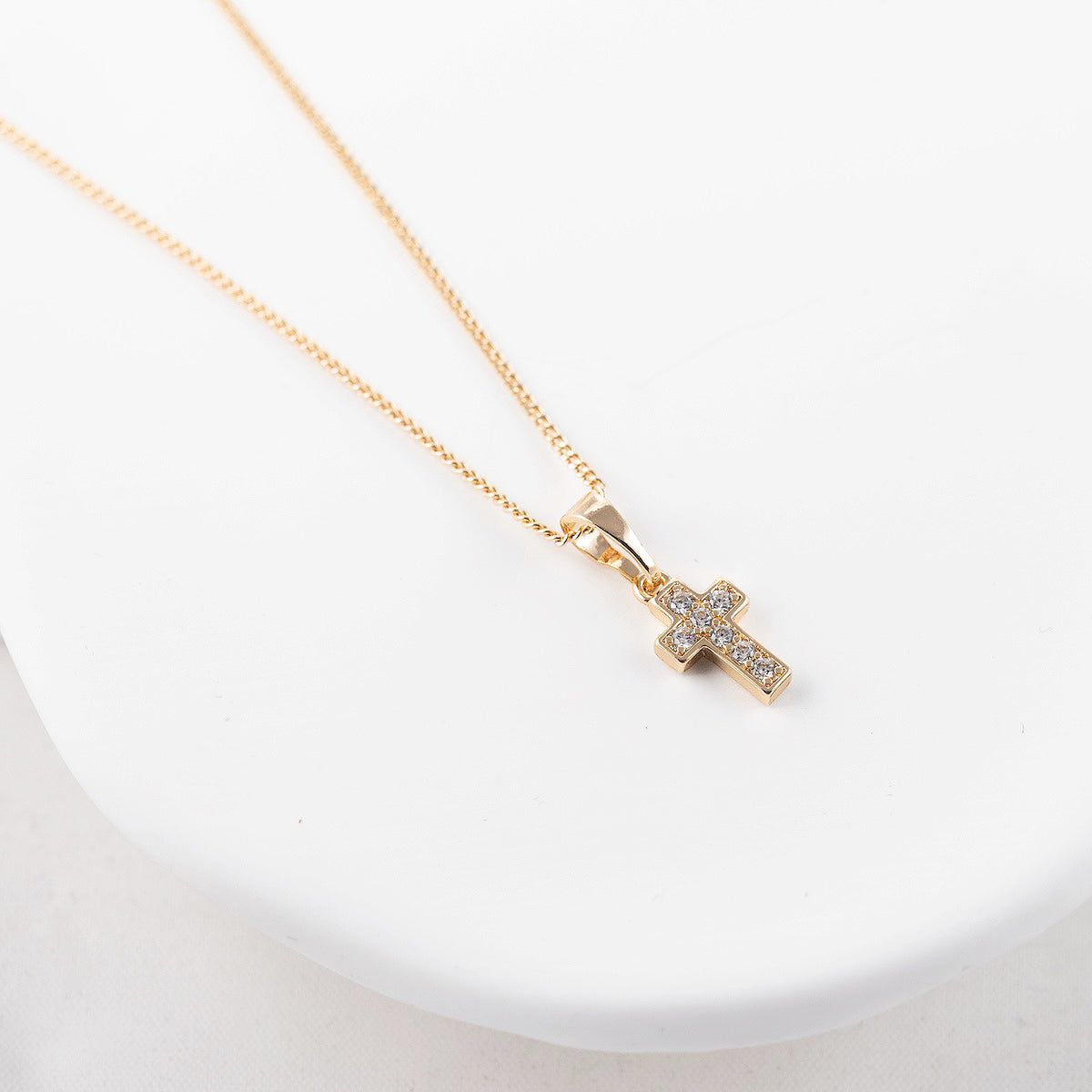 Antialerģiska kaklarota ar kristālu krustiņu 'ADELE'