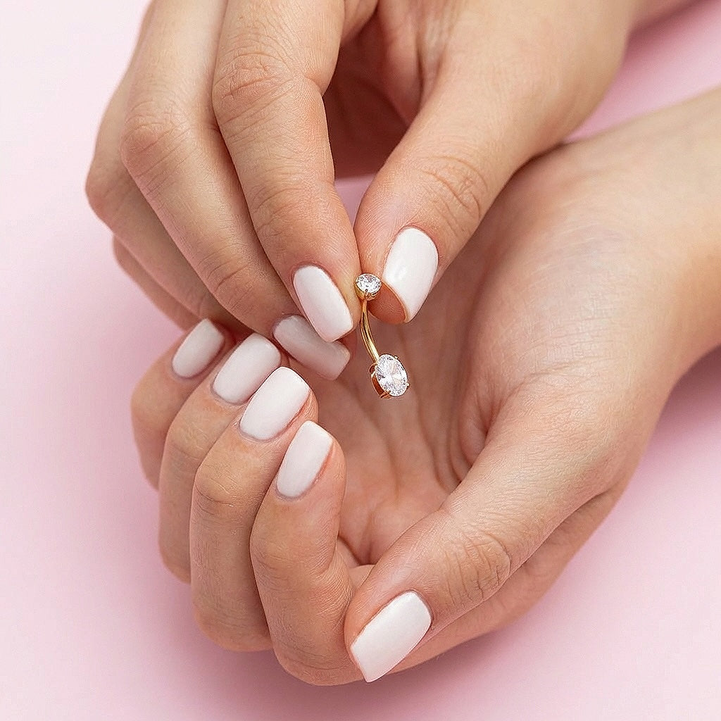 Nabas pīrsings 'ANETE' ar kristāliem