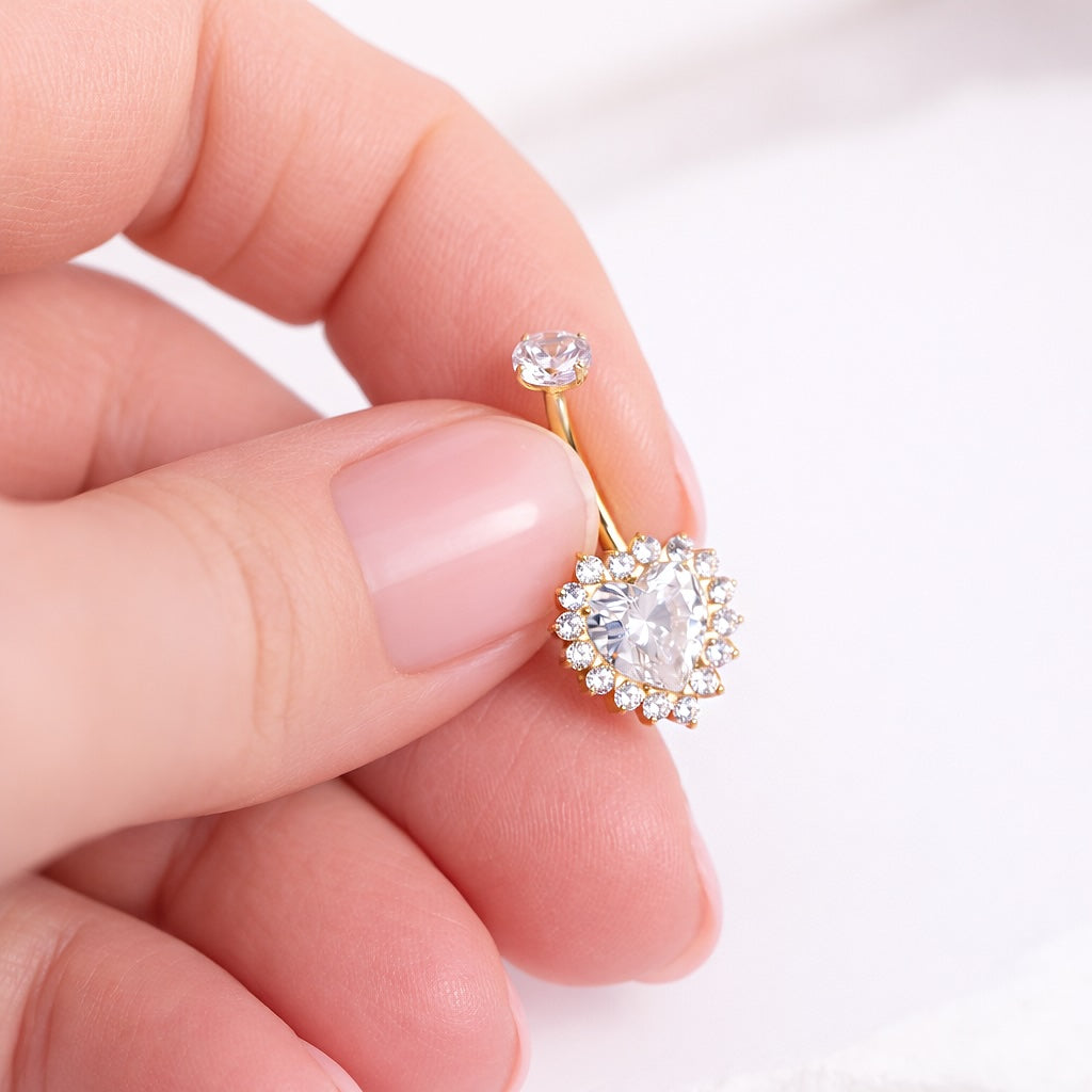 Nabas pīrsings 'ANTRA' ar kristāliem