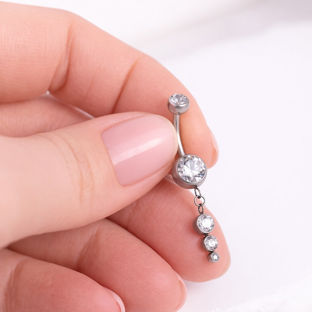 Nabas pīrsings 'NIKA' ar kristāliem