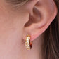 White crystal hoop earrings