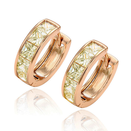 White crystal hoop earrings