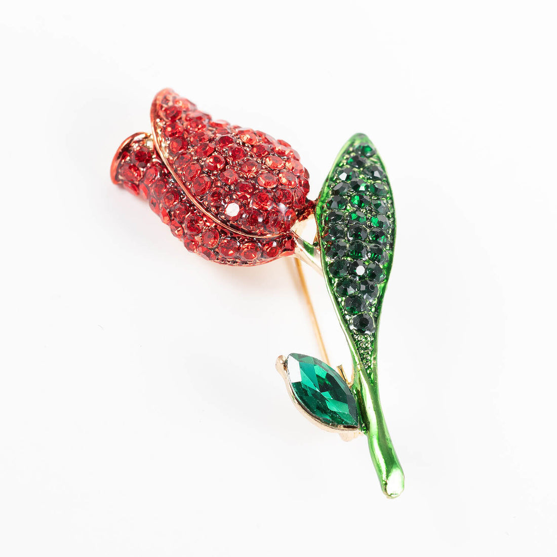 Broša ar sarkanu tulpes ziedu