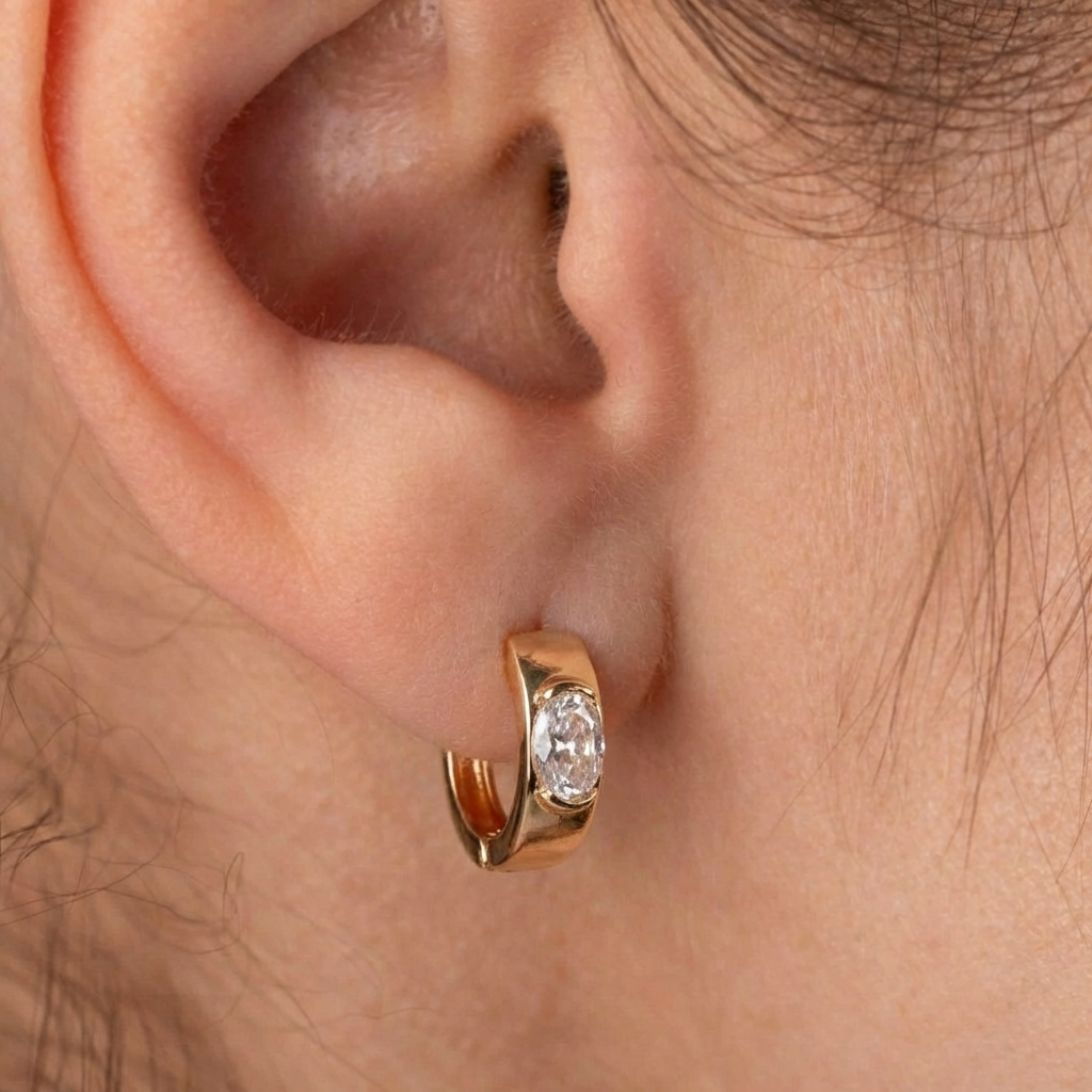 Eleganti riņķīšu auskari ar kristāliem 'DIGNA'