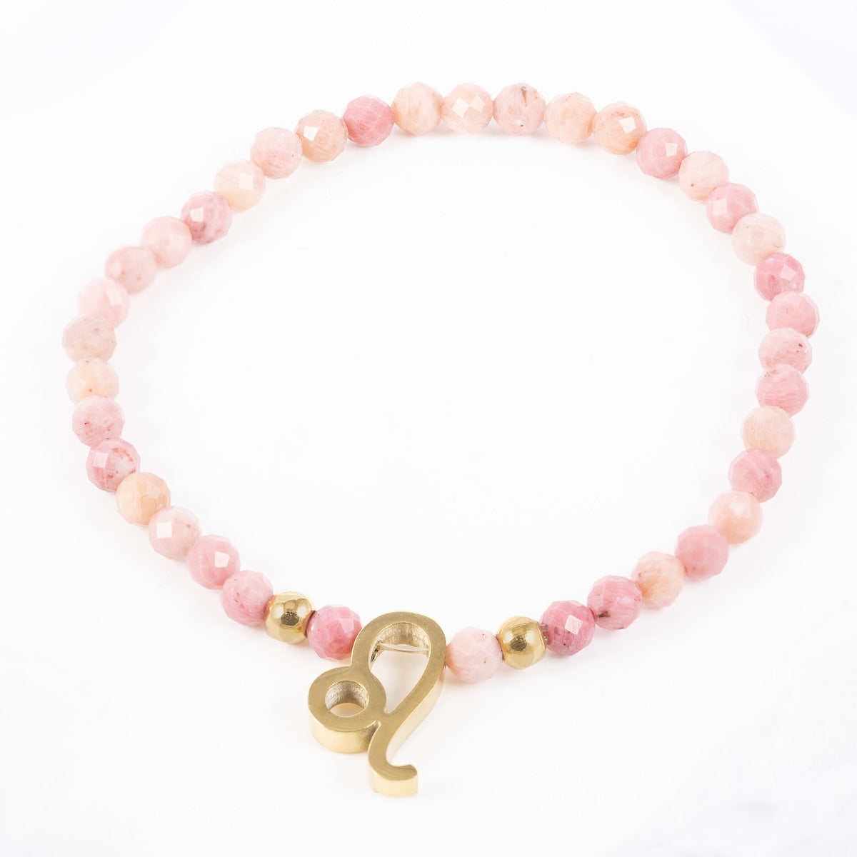 Rodonīta akmens rokassprādze ar horoskopu