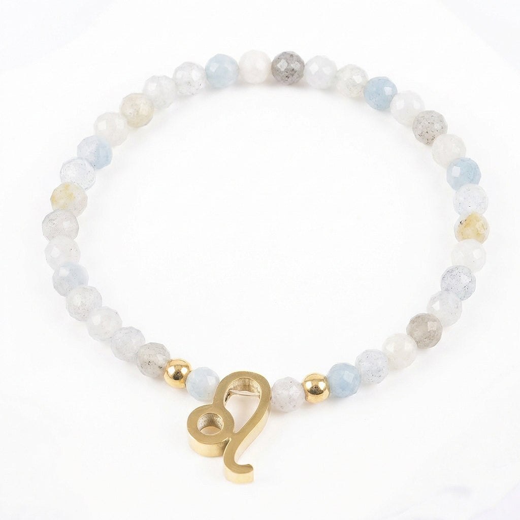 Ahāta akmens rokassprādze ar horoskopu