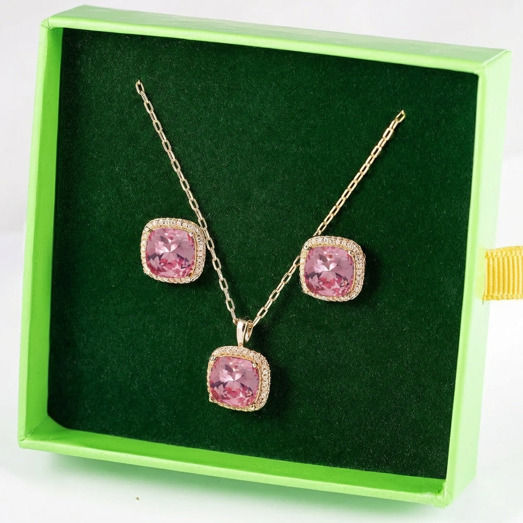 Mirdzošs rotu komplekts rozā