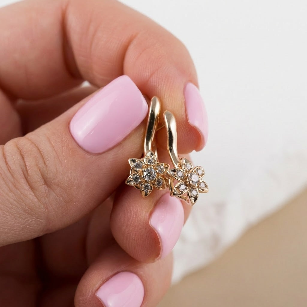 Auskari ar antialerģisku rozā zelta pārklājumu EVIJA.