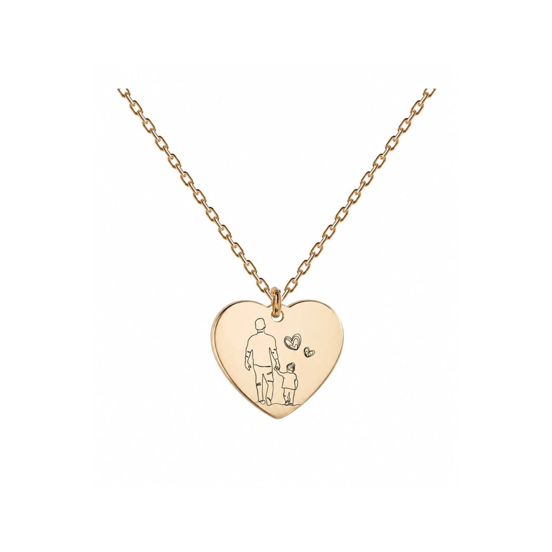 Kaklarota sirds formā ar gravējumu rose gold