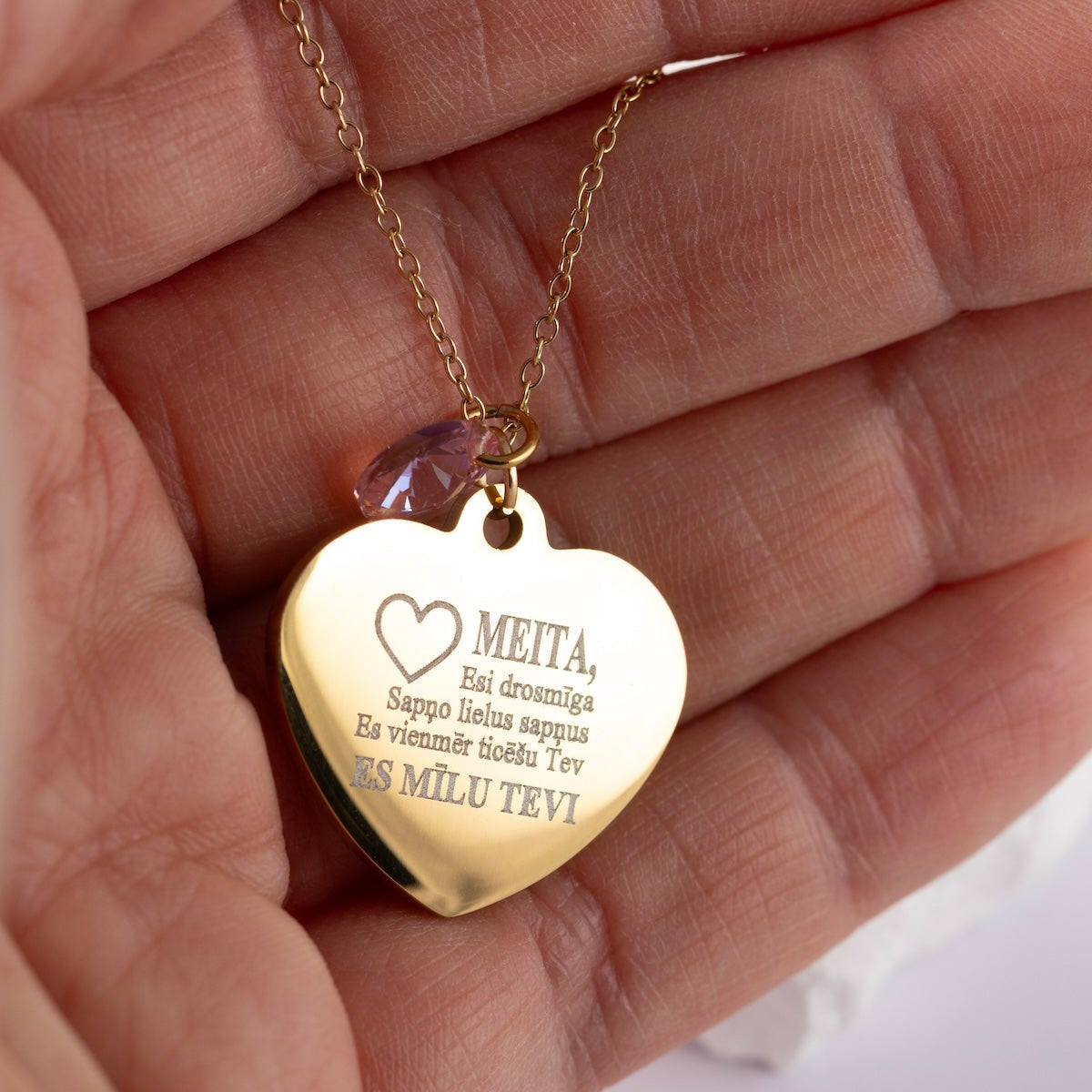 Personalizēta kaklarota ar gravējumu meitai