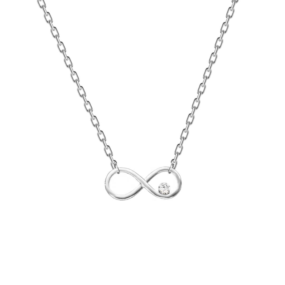 sudraba kaklarota ar bezgalības zīmi un caurspīdīgu kristālu