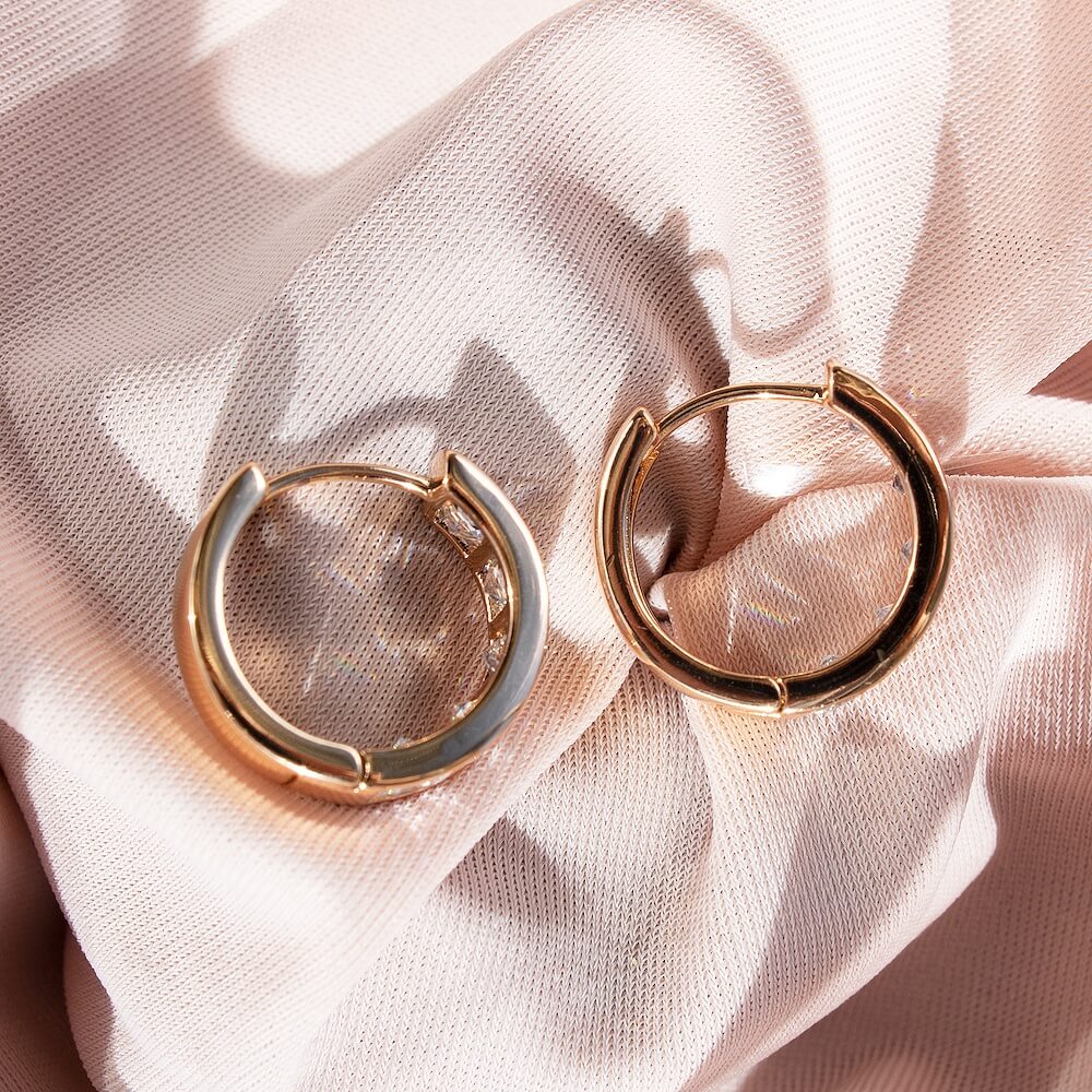 White crystal hoop earrings