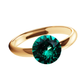 Viena emeralda kristāla apzeltīts gredzens