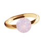 Viena rozā opāla kristāla apzeltīts gredzens