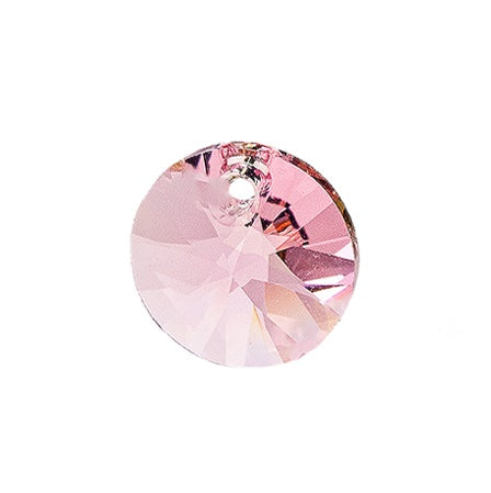 Maināmi 8mm auskariem ar gaiši rozā kristālu