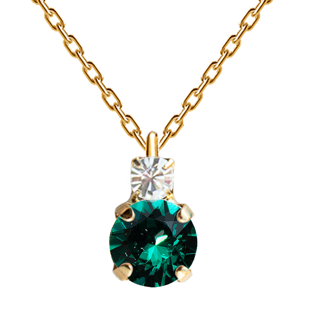 Apzeltīta Swarovski kaklarota ar emeralda kristālu