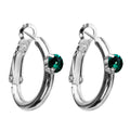 Riņķa Swarovski auskari ar emeralda kristāliem