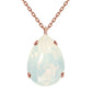 Klasiska rosegold lāsītes kaklarota ar baltā opāla kristālu